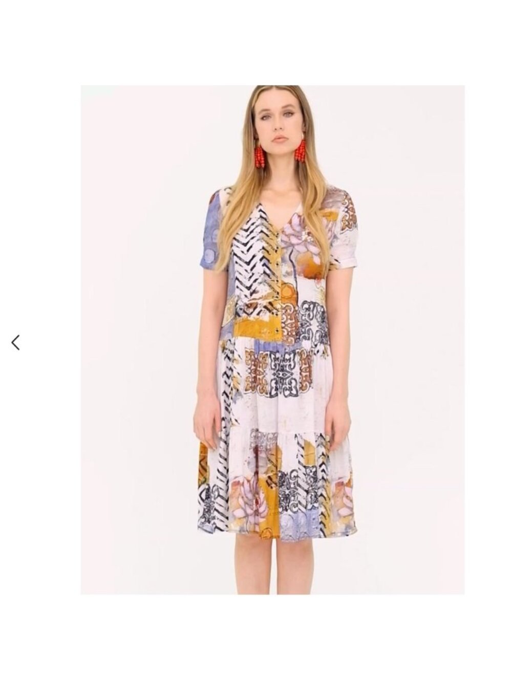 Simply Art by Dolcezza Midi Dress Woman Medium Good Enough V Neck Viscose  23626